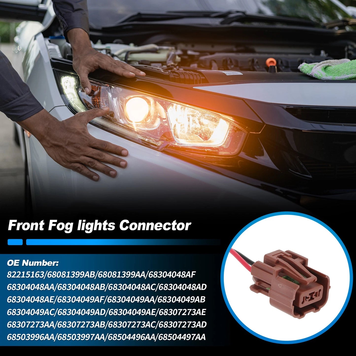 Front Fog Lights Connector for Jeep Wrangler (2010-2024)