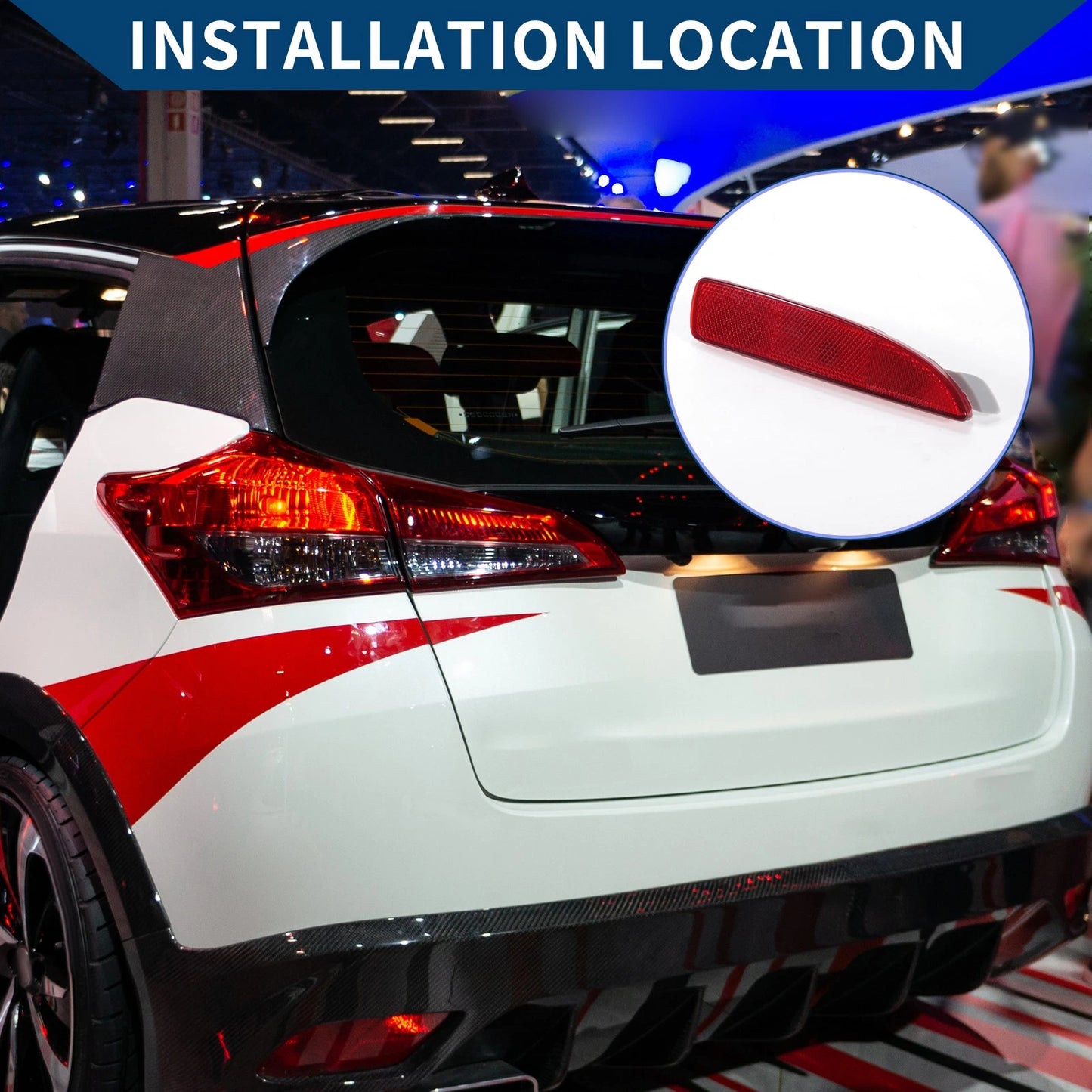 Rear Right Bumper Reflector for Toyota Prius (2019-2022) Red