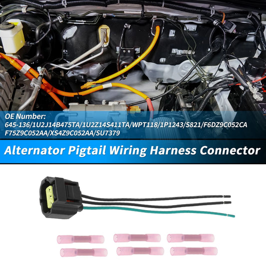 2 x Alternator Plug Wiring Harness Pigtails for Ford Lincoln (No WPT118)