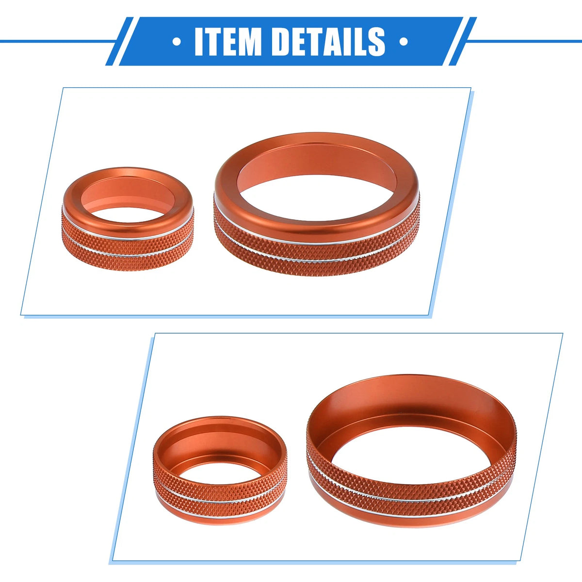 4 x Car AC Climate Control Knob Rings for Ford Maverick (2022-2023) Orange