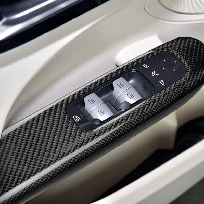 Real Carbon Fiber Window Lift Panel Cover Trim for Benz C-Class W206 2022-2023
