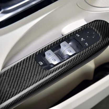 Real Carbon Fiber Window Lift Panel Cover Trim for Benz C-Class W206 2022-2023