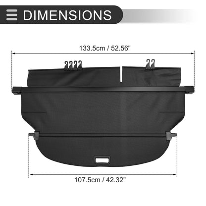 Retractable Cargo Cover for Honda CR-V Trunk Parcel Shelf Black Carbon Fiber