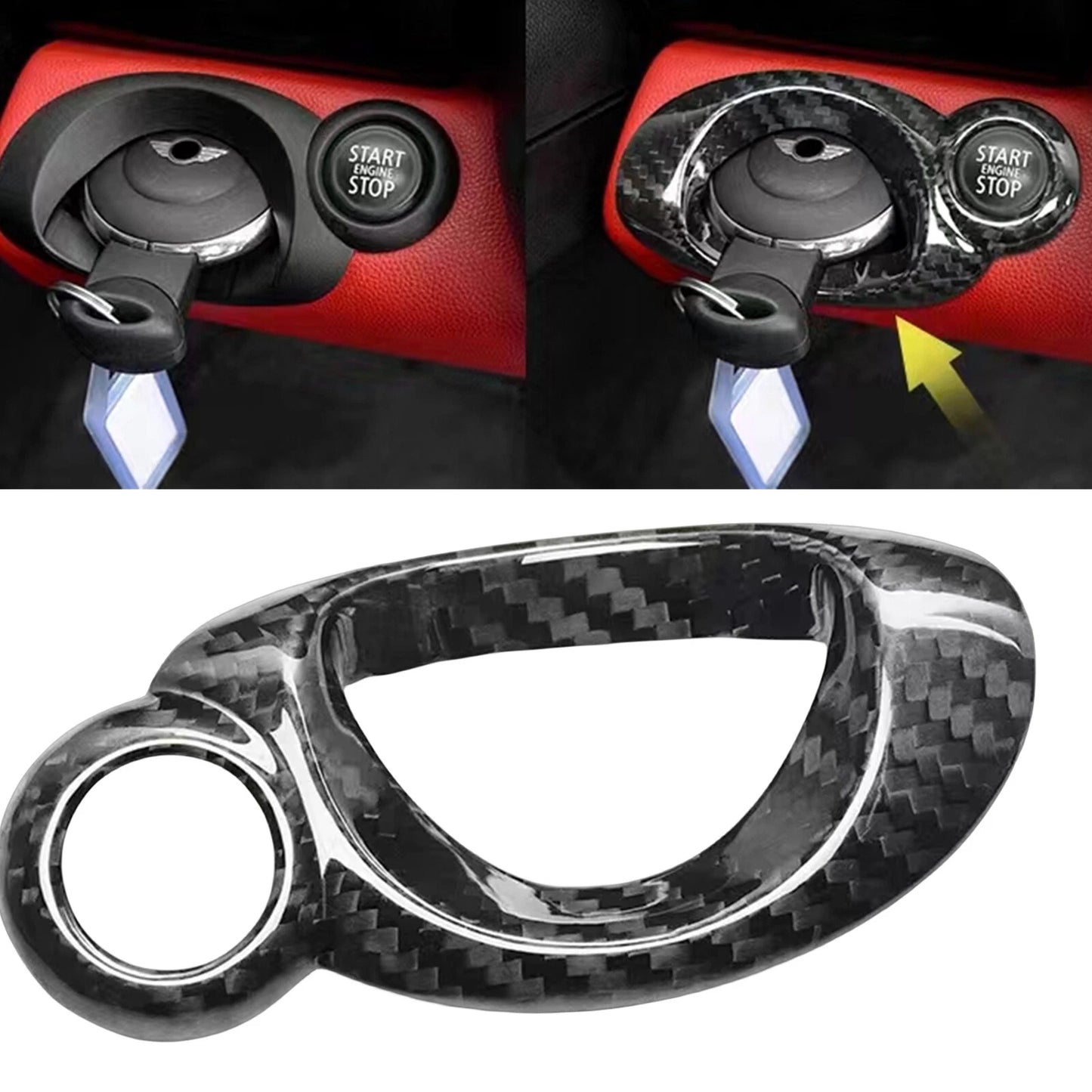 Carbon Fiber Key Panel Cover for MINI R55 R56 R57 (2006-2013)