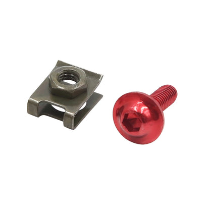 40pcs M6 U-Type Rivets Fasteners Clips w Red Bolts Screws for Motorcycle