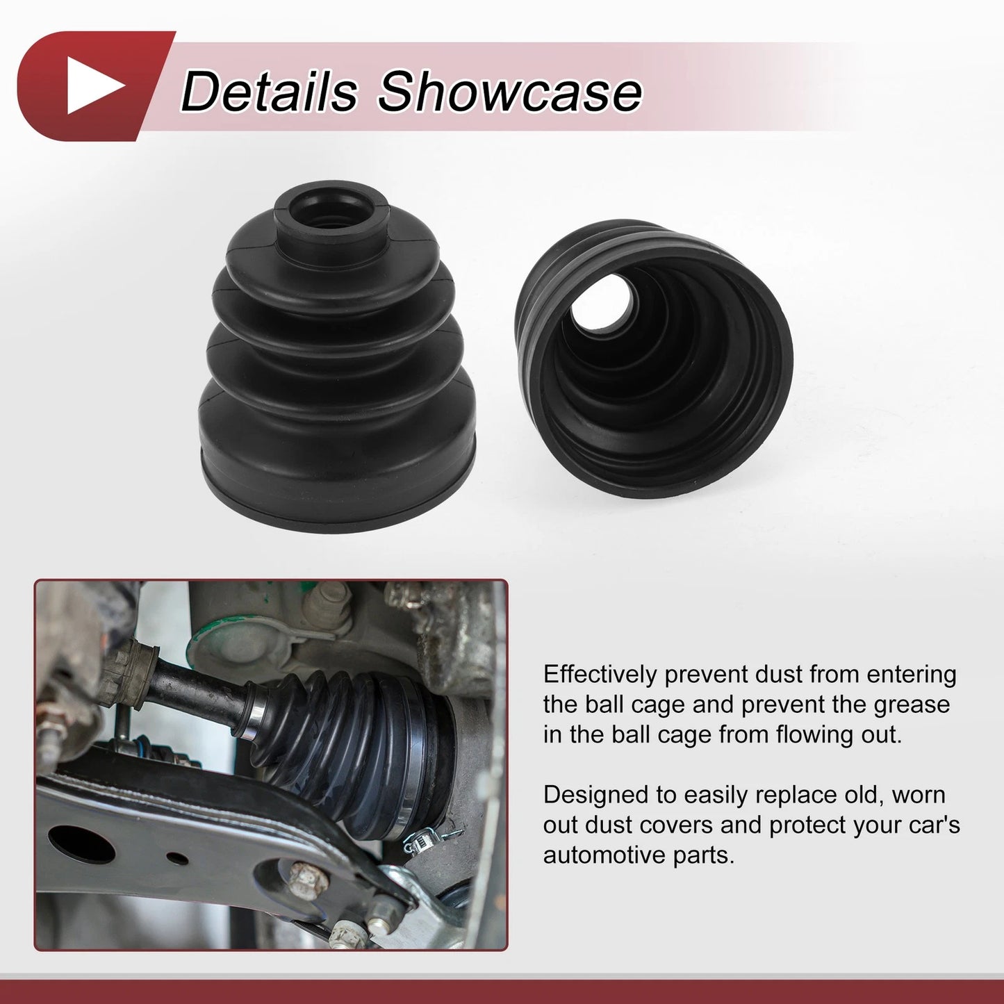 Inner CV Joint Boot Kit with Clamps for Honda Accord (2008-2012)