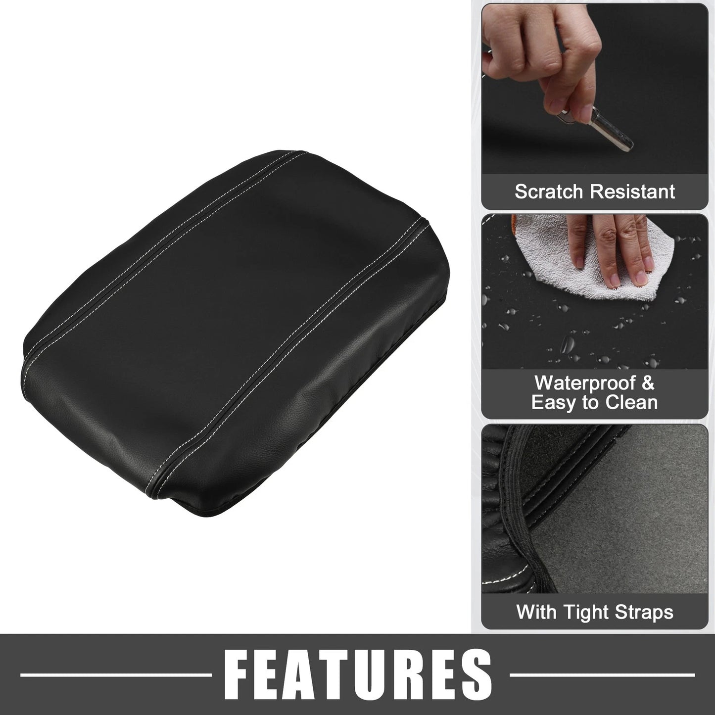 Center Console Armrest Cover for Toyota Venza 2021-2023 Black Gray