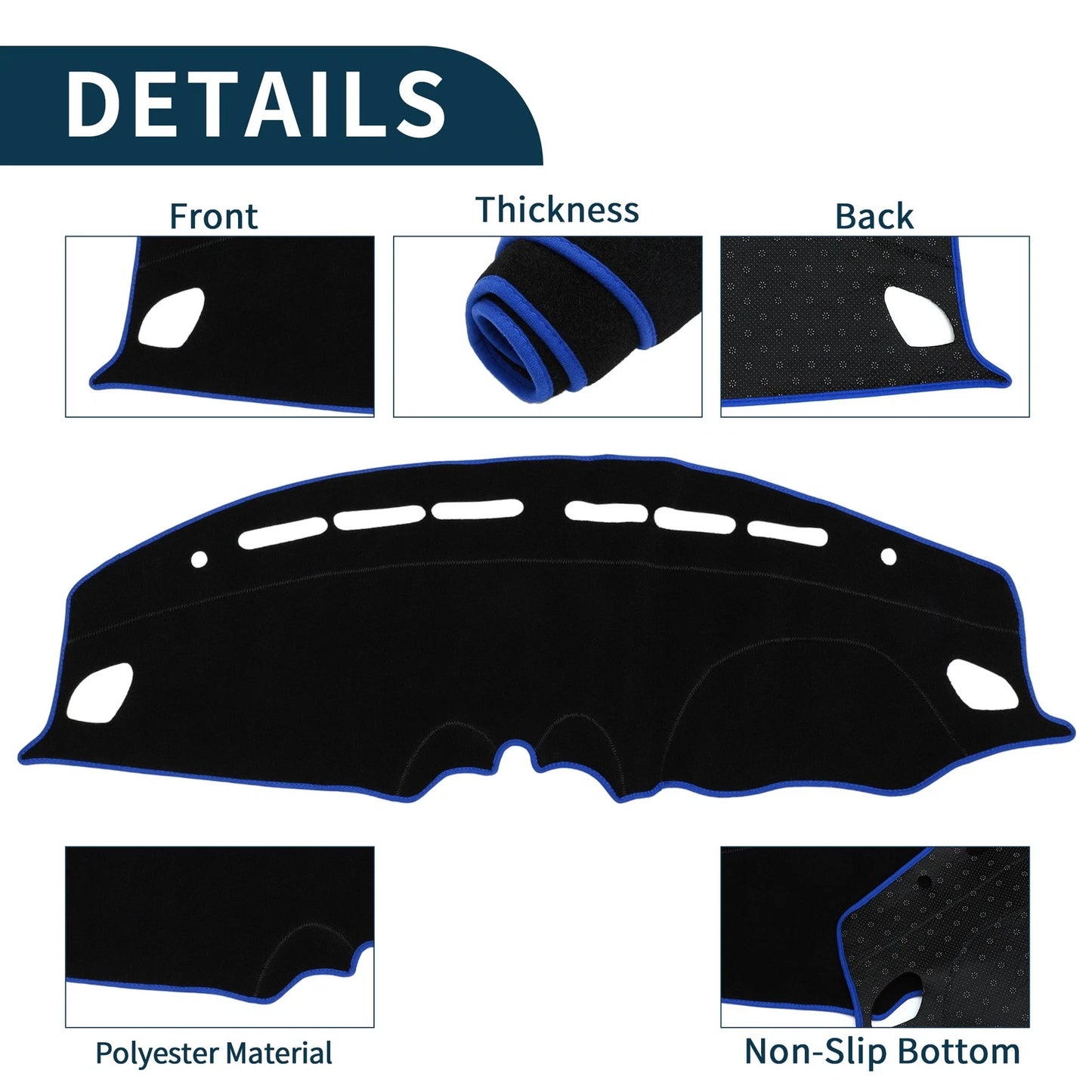 Dash Cover Mat for Suzuki Swift Sport (2018-2019) Black Blue