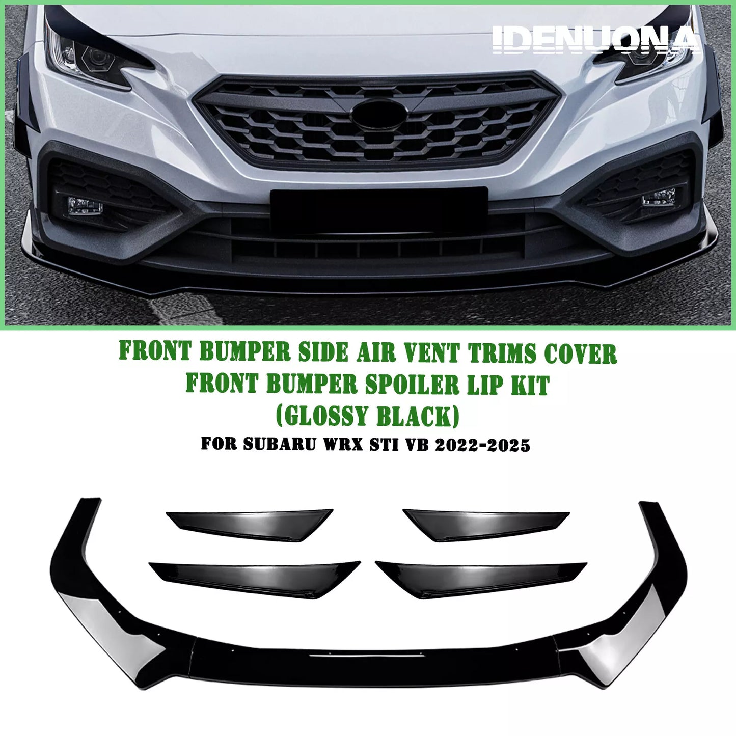 Front Lower Lip Side Air Vent Cover Trim for Subaru WRX STI (2022-2025)