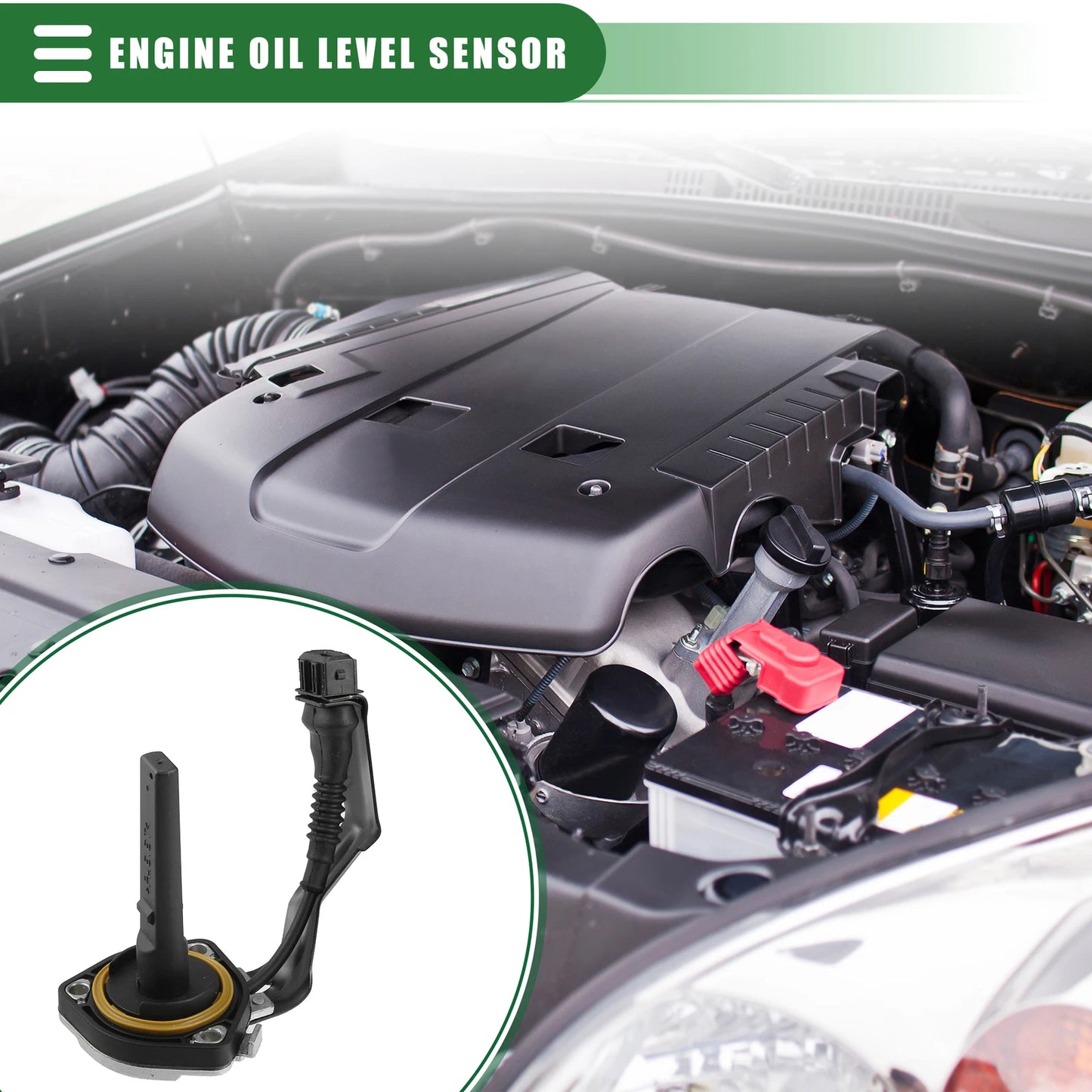 Oil Level Sensor for BMW 528i Metal Plastic Black Silver Tone (2008-2016)