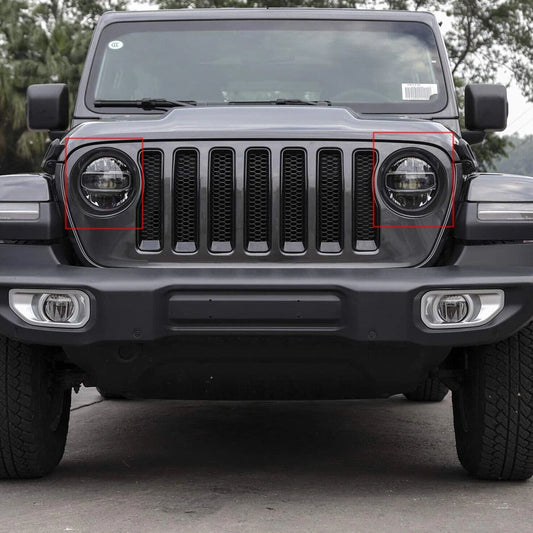 2 x Headlight Cover Trim for Jeep Wrangler JL (2018-2022)