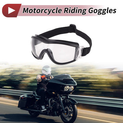 1Pc Motorcycle Riding Goggles Clear Lens Black Frame Sunglasses for Motorcycle
