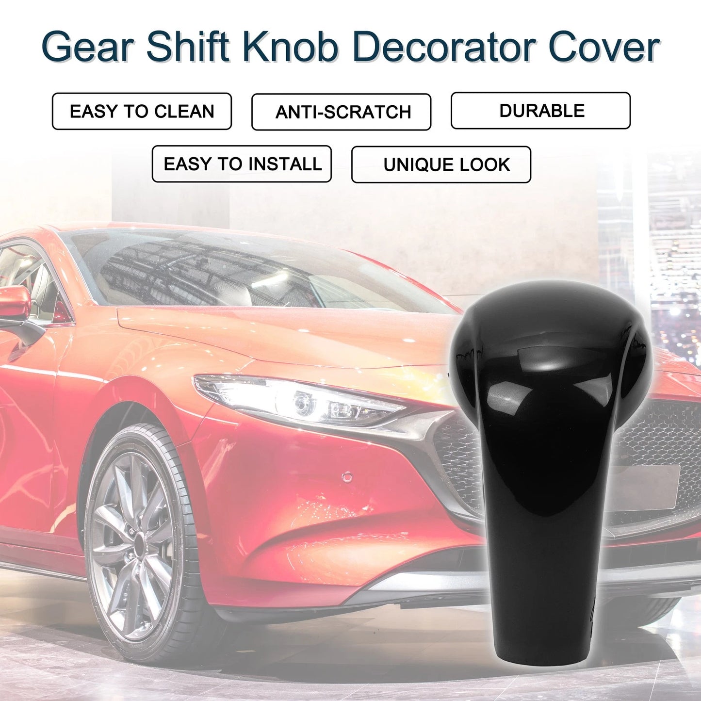 Black Gear Shift Knob Cover for Mazda CX-5 (2017-2023) 1 Pcs