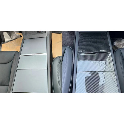 Real Gloss Carbon Fiber Console Panel Cover Trim for Tesla Model 3 2023-2024