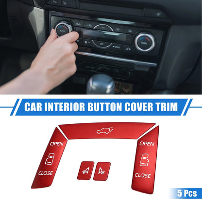 5 x Car Roof Trunk Slide Open Button Cover Trim for Toyota Sienna (2022–2023)