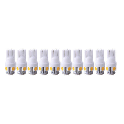 10x T10 LED Bulbs for Car Interior License Lights - 2825 192 194 5050 White