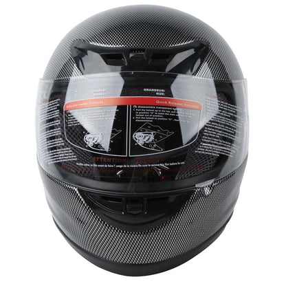Carbon Fiber Black DOT Adult Flip Up Full Face Motorcycle Helmet - S M L XL