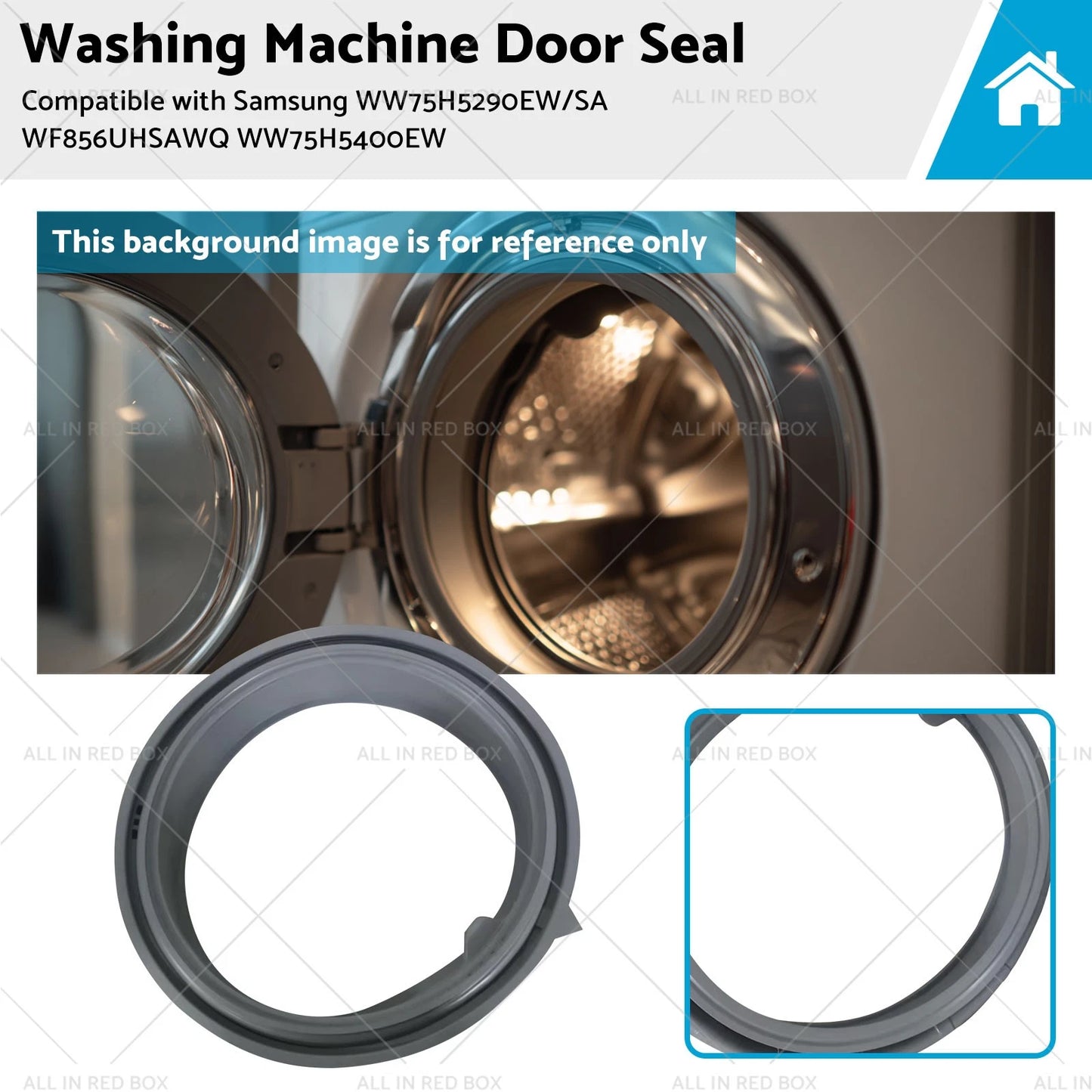 Washing Machine Door Seal for Samsung WW75H5290EW WW75H5400EW (2015-2020)