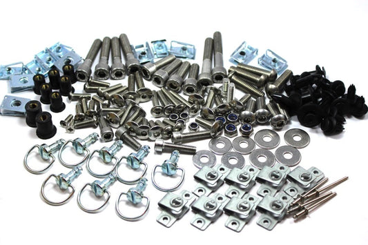 158 Piece Universal Race Track Pack for Motorcycle Fairing Bolts & Dzus
