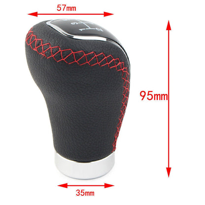 Black 5 Speed Leather Manual Gear Shift Lever Head for Car