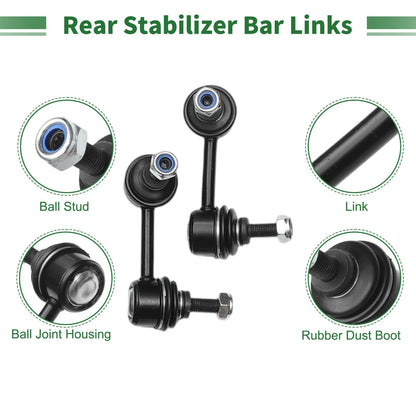 6 Pcs Rear Upper Control Arms for Jeep Compass (2007-2009)