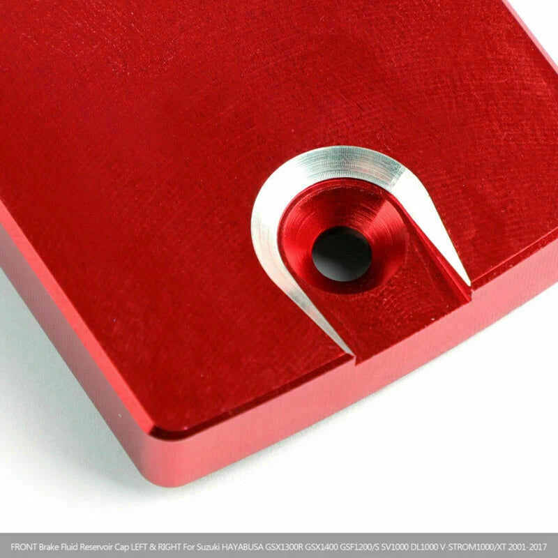 Red Front Brake Fluid Reservoir Cap for Suzuki GSX1400 GSF1200/S (2001-2007) 2 x