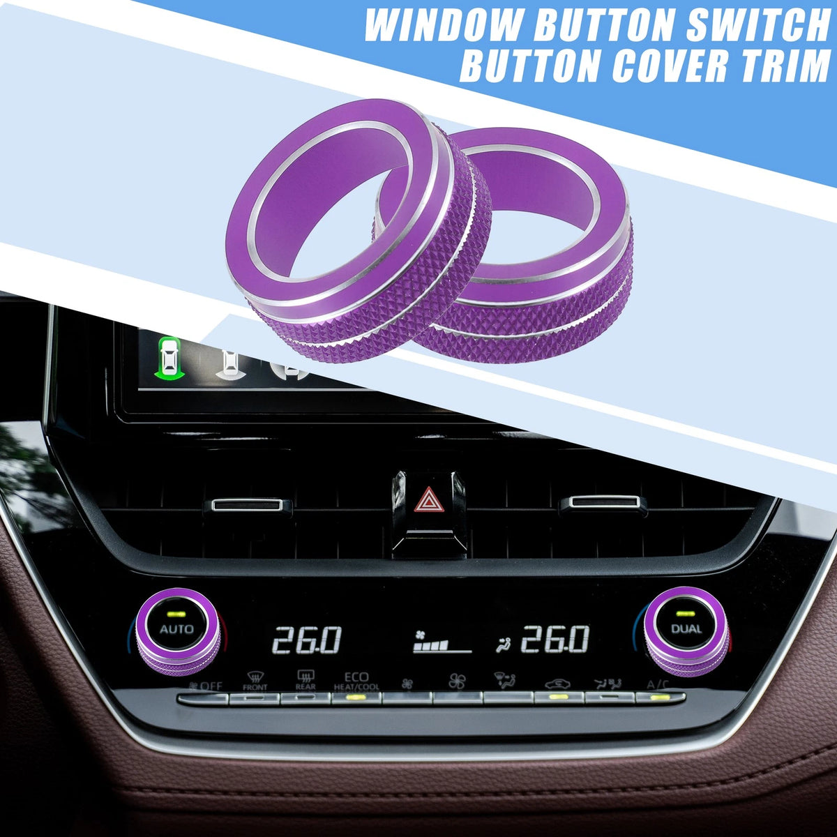 AC Control Switch Knob Cover Trim for Toyota Corolla 2020-2022 ( Purple)