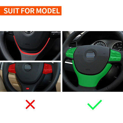 Real Carbon Fiber Steering Wheel Cover Trim fit For BMW F10 530i 535i 550i GT