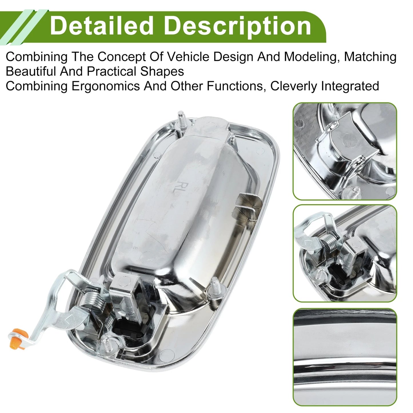 Exterior Door Handle for Chevrolet / GMC Silver Tone Rear Left