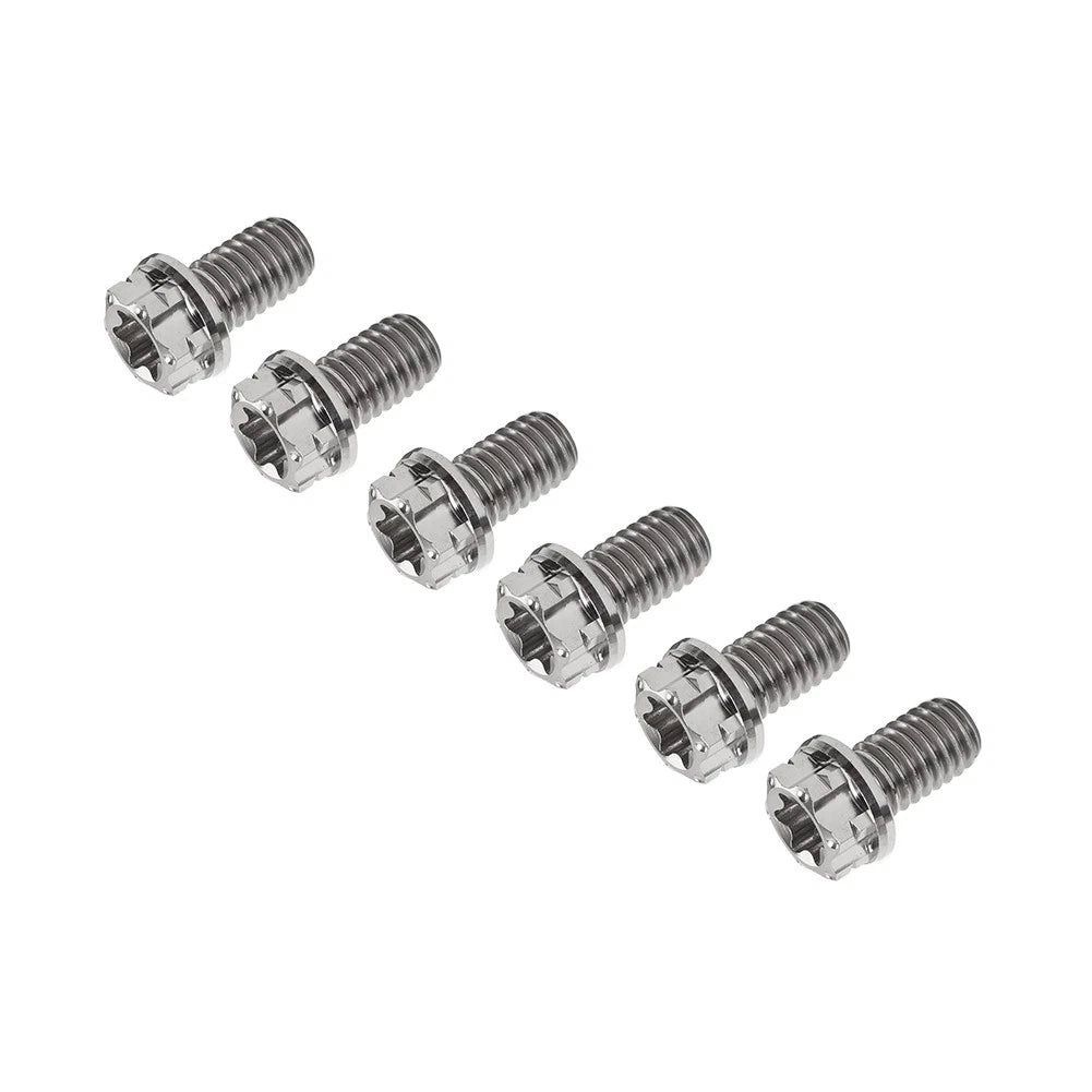 6pcs M6x10mm Titanium Torx Head Flange Screws for Motor Bike/Bicycle
