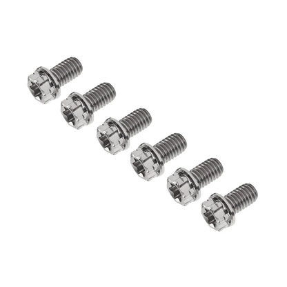 6pcs M6x10mm Titanium Torx Head Flange Screws for Motor Bike/Bicycle
