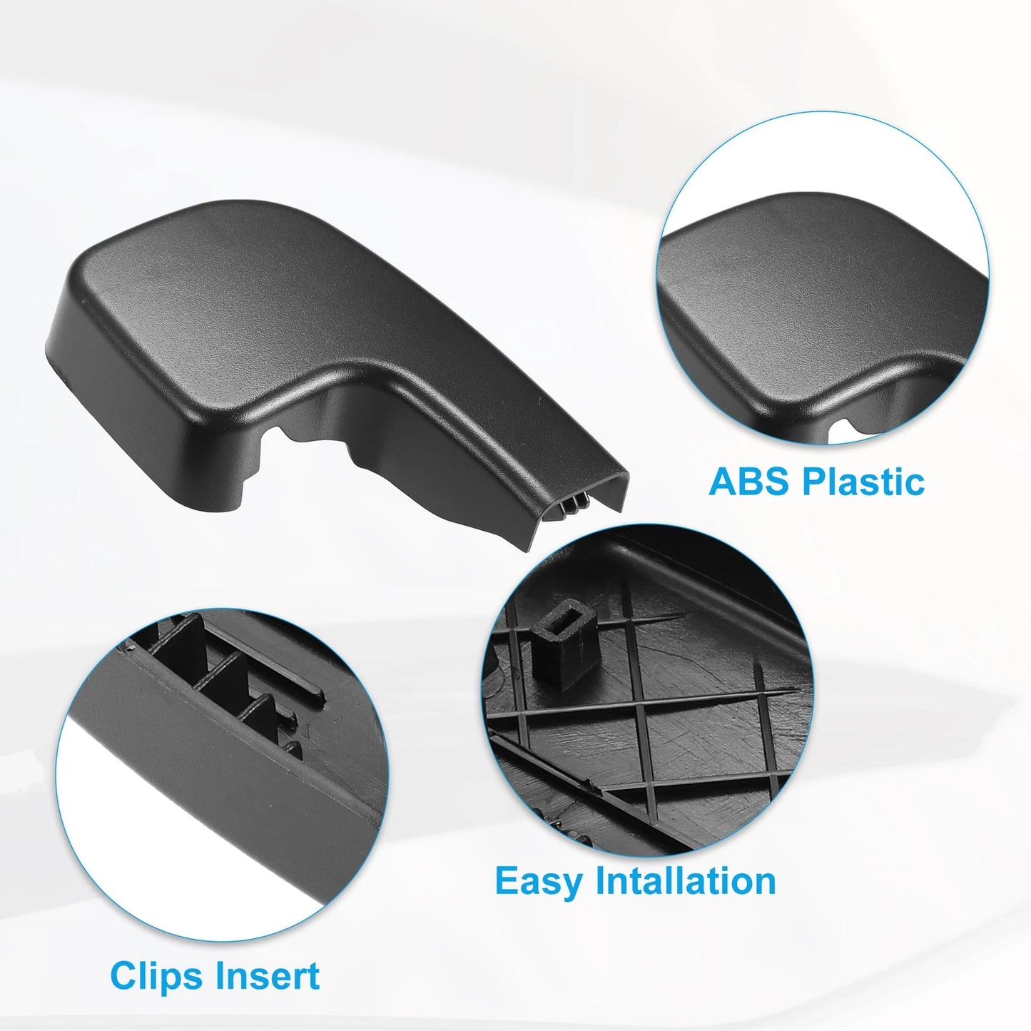 Front Windshield Wiper Arm Nut Cover Cap Black for BMW 335i (2007-2009)