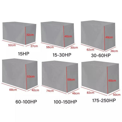 Heavy-Duty Outboard Motor Cover for 30-60HP, Waterproof, Silver