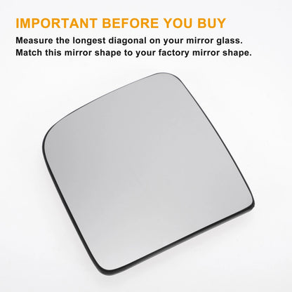 Left Upper White Mirror Glass w/ Back Convex Heated for Ford Transit (2015-2023)