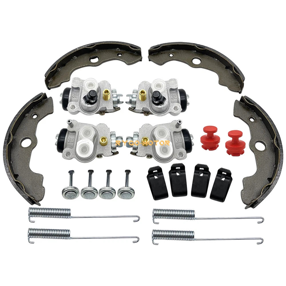 4 Front Brake Wheel Cylinders W/Shoes for Honda TRX650 Rancher (2003–2005)
