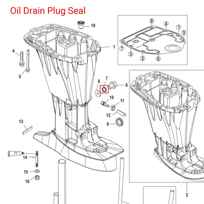 Drain Plug Gasket for Mercury Mariner 26-8M0204693/26-8M0007119