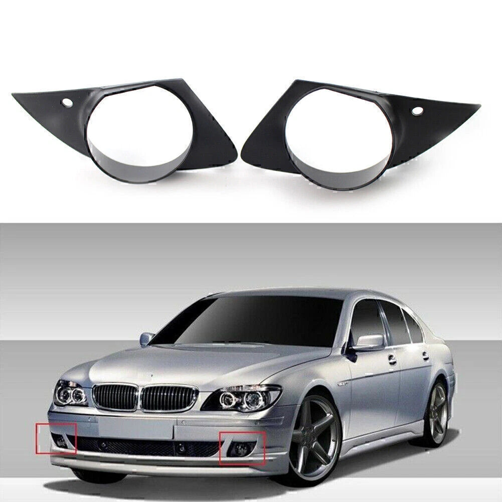 Black Fog Light Lamp Covers for BMW E65 E66 750i 760Li (2006-2008)