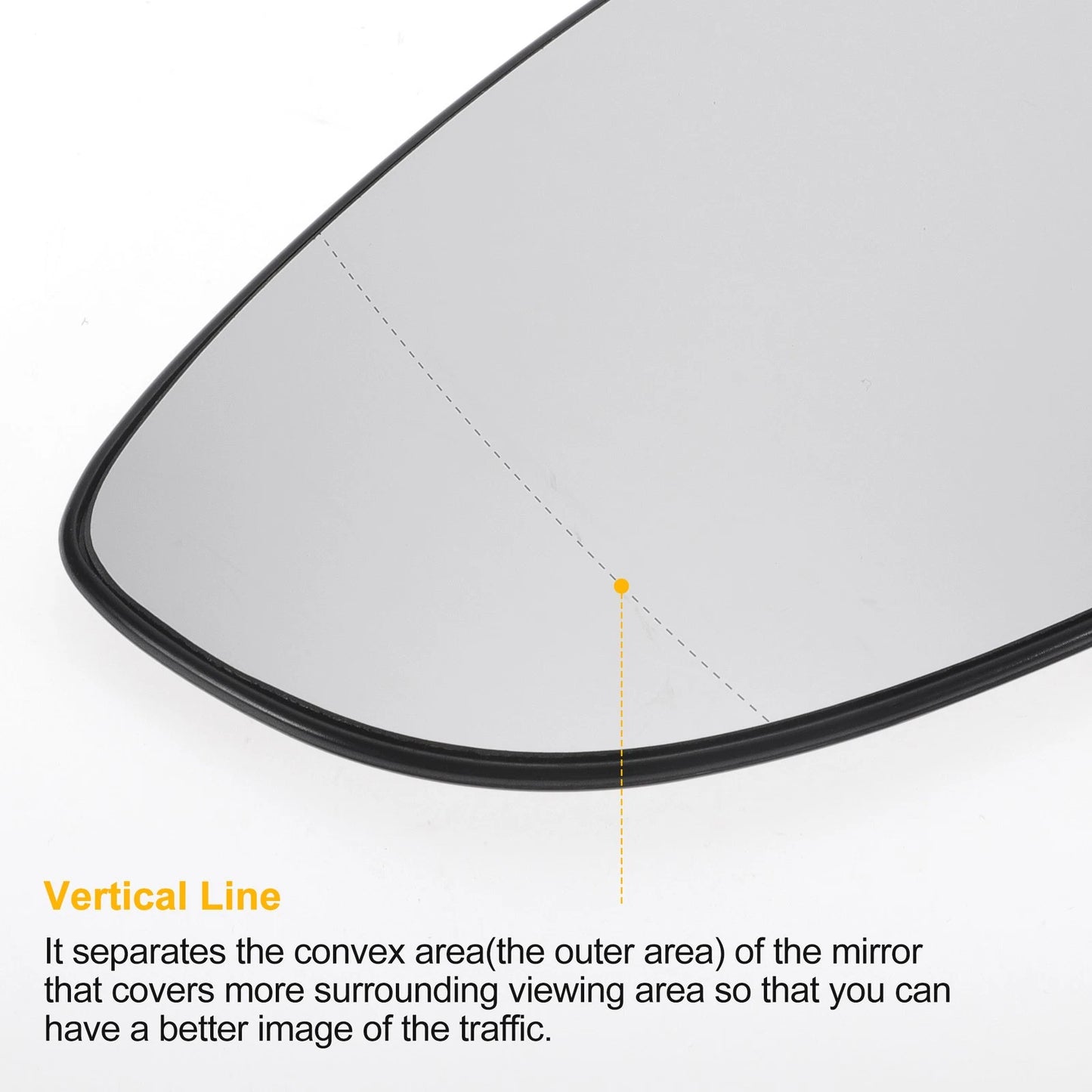 Left Side White Heated Mirror Glass for Ford B Max Fiesta (2012-2019)