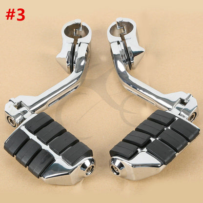 32mm 1-1/4" Long Angled Foot Pegs for Highway Engine Guards Chrome