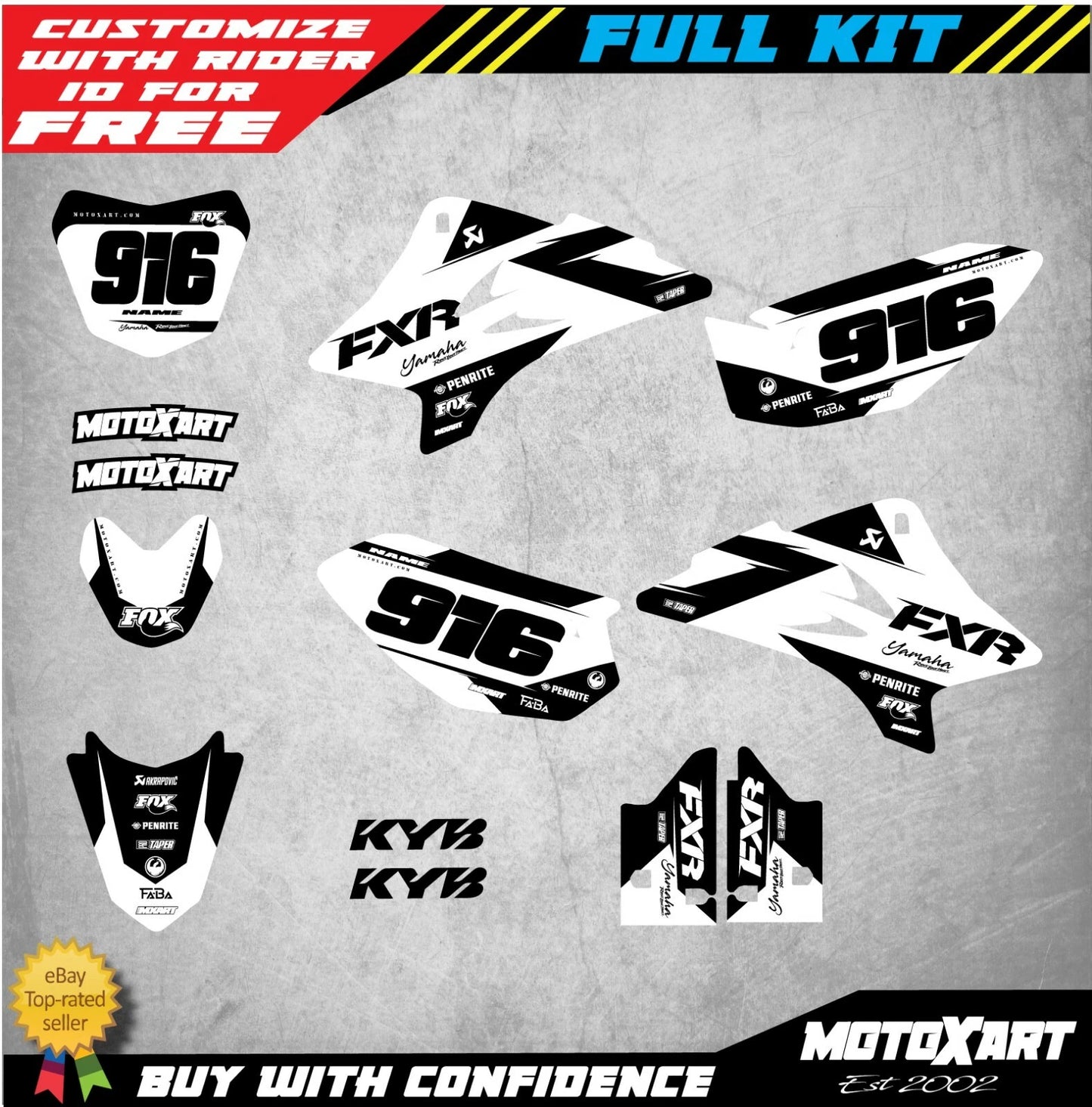 Custom Graphics Full Kit for Yamaha TTR 50 (2006-2020) BURN Style Stickers