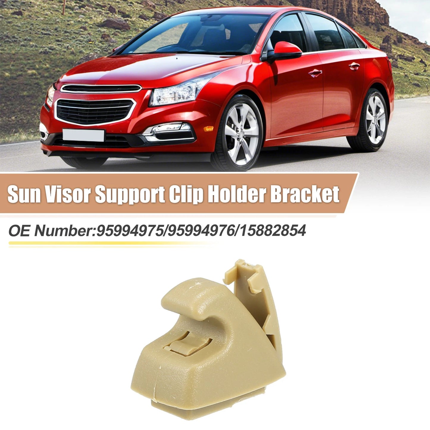 4 x Beige Sun Visor Support Clip Retainer for Chevrolet Cruze