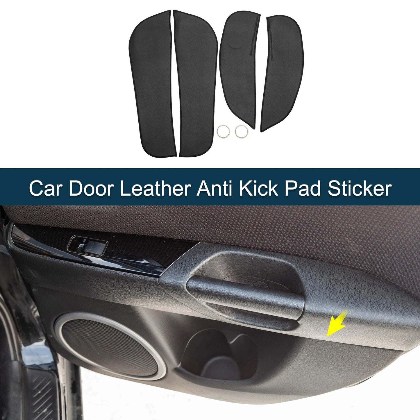 Car Door Leather Anti Kick Pad Sticker for BMW 1 Series (2017-2023) Black Set