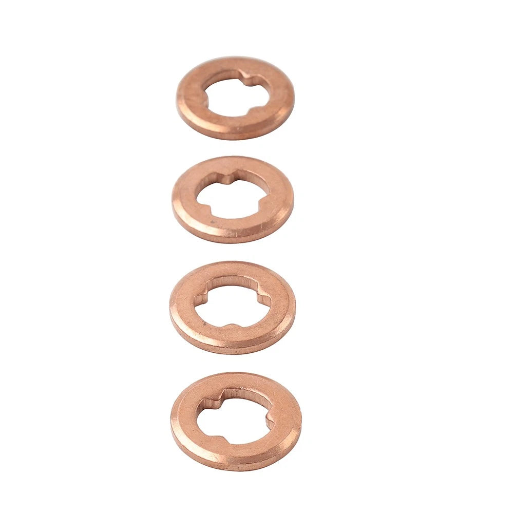 4 x Copper Diesel Injector Nozzle Seal Washers for Mazda BT-50, Ford (2006-2011)