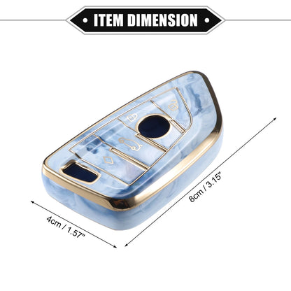 TPU Blue 4 Buttons Smart Key Fob Cover for BMW 3 4 5 6 7 Series (2006-2023)