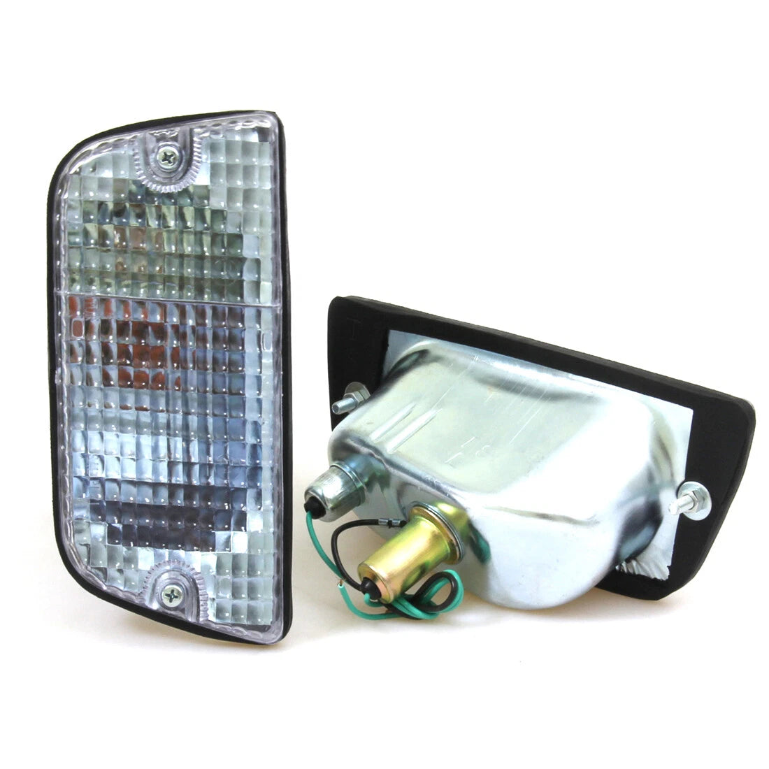 Front Turn Signal Lights Clear x2 for Datsun 620 Utility 1972-1979