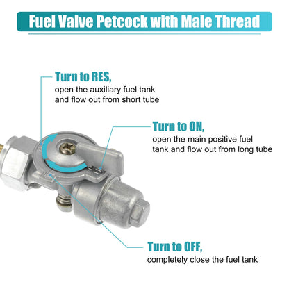 Motorcycle Fuel Valve Petcock with Male Thread for Yamaha RX50 RD60 YZ80 DT80
