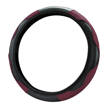 Wine Red Microfiber Leather Steering Wheel Cover 15" for SUV
