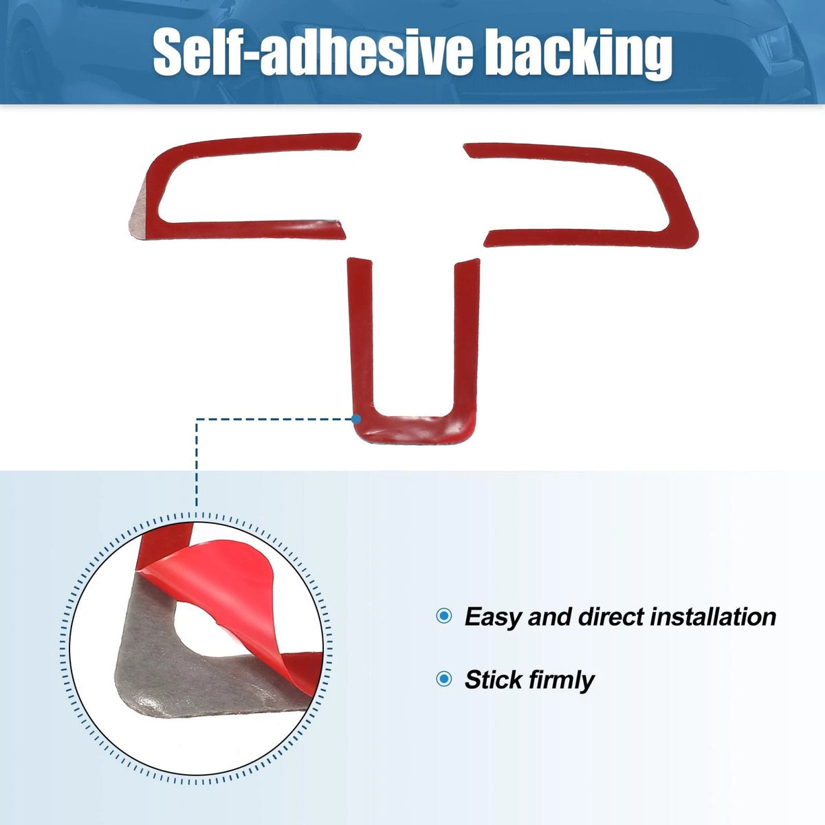 3 x Steering Wheel Insert Cover Trim Stickers for Ford Mustang (2015-2022)