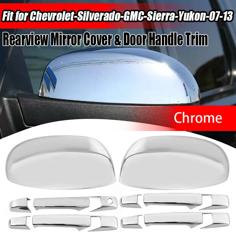Mirror & Handle Cover Set for Chevy Silverado Tahoe Sierra Yukon (2007-2014)