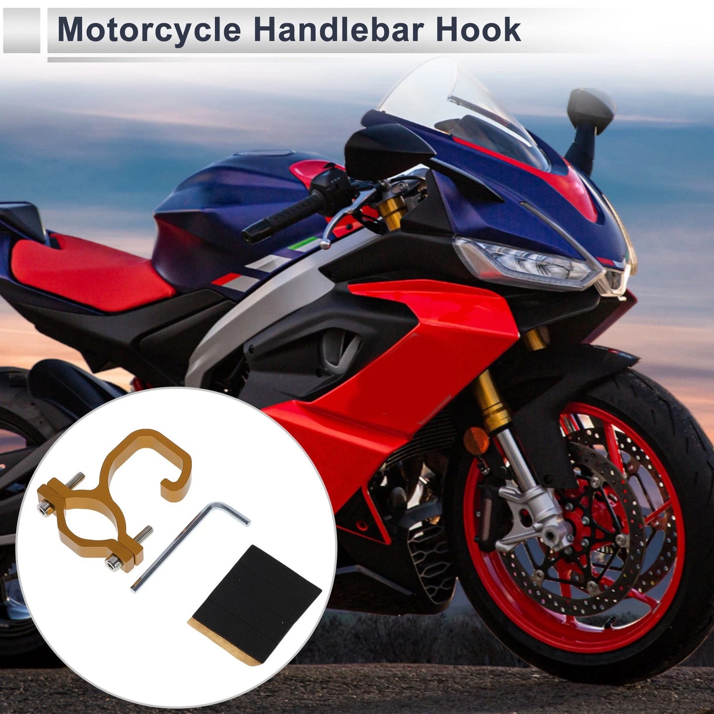 Arc Aluminum Alloy Motorcycle Hanging Hook Hexagon Wrench Gasket for Motorcycle